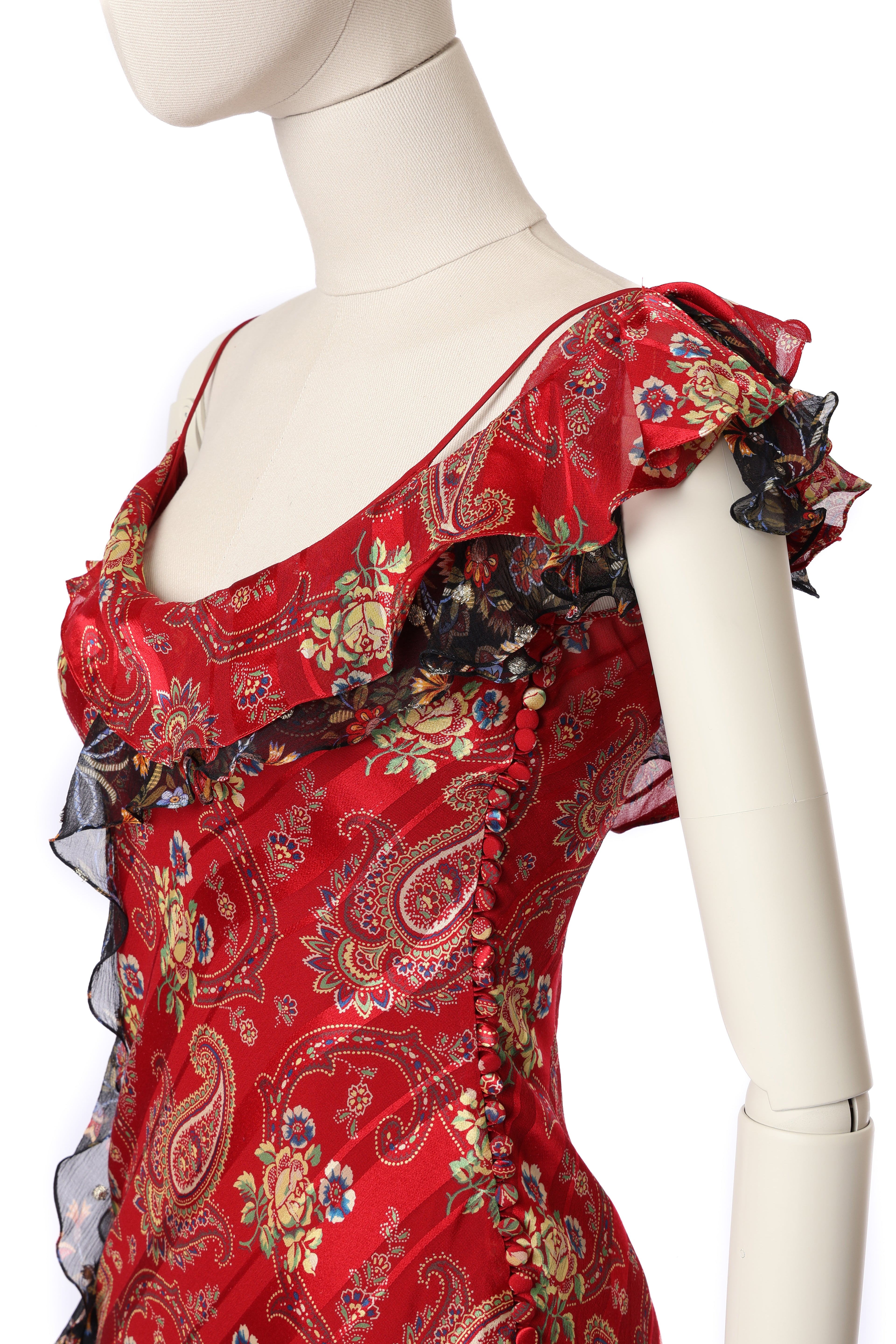 Dior 2002 Ruffle Silk Dress