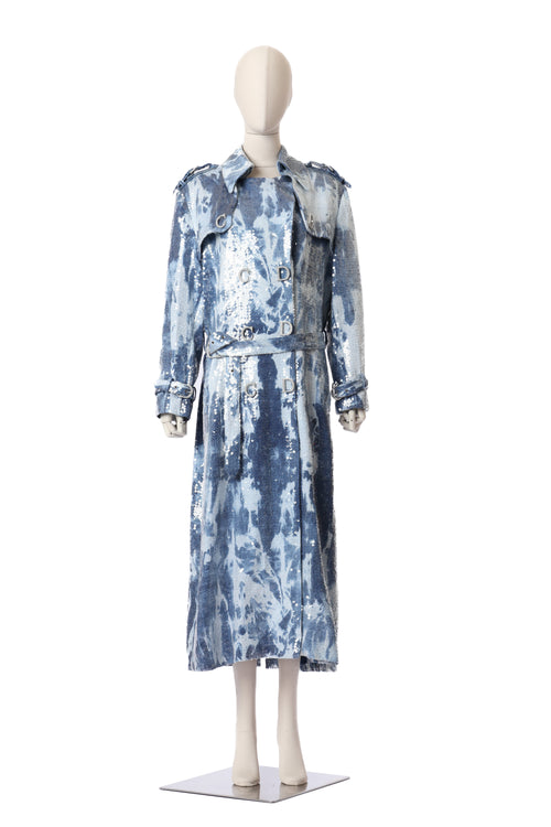 Dior 2000 Sequin Silk Trench Coat