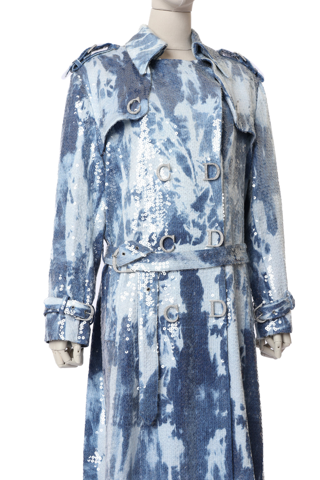 Dior 2000 Sequin Silk Trench Coat