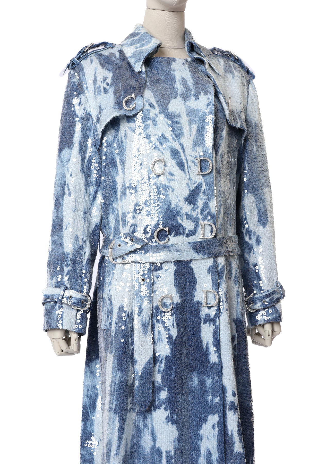 Dior 2000 Sequin Silk Trench Coat