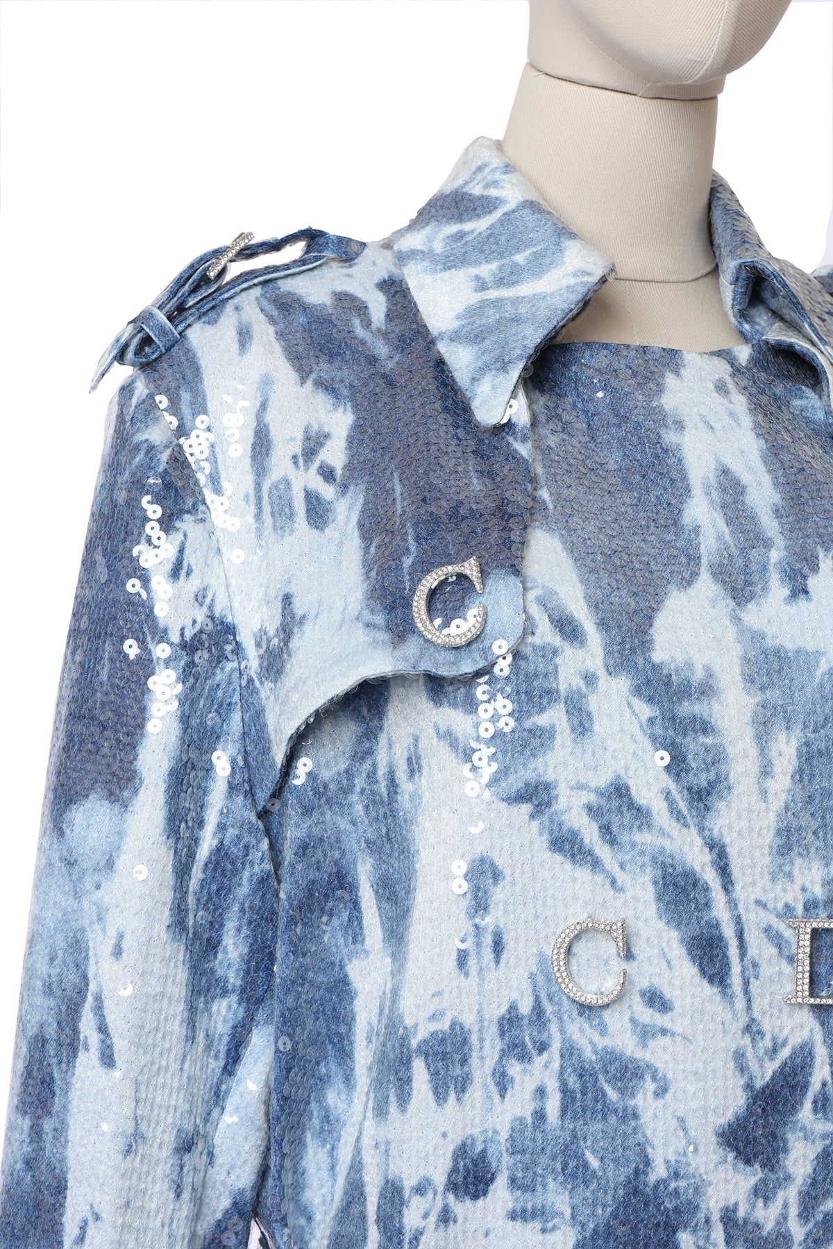 Dior 2000 Sequin Silk Trench Coat