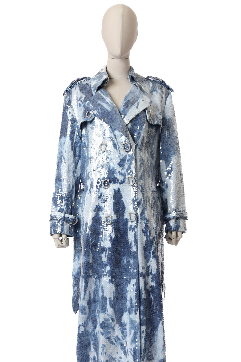Dior 2000 Sequin Silk Trench Coat