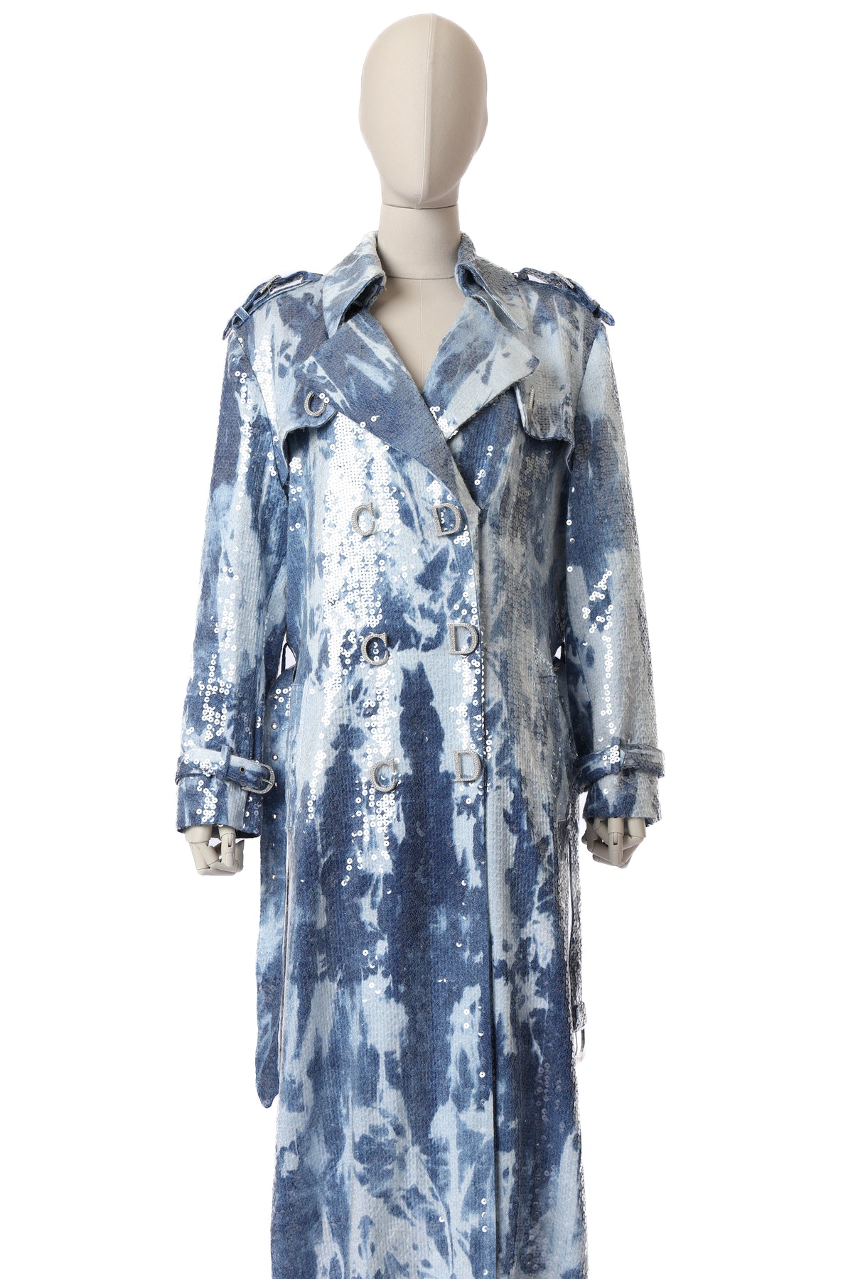 Dior 2000 Sequin Silk Trench Coat