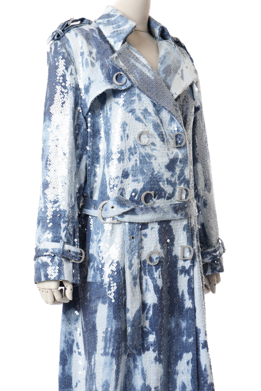 Dior 2000 Sequin Silk Trench Coat