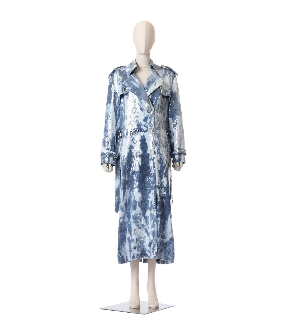 Dior 2000 Sequin Silk Trench Coat