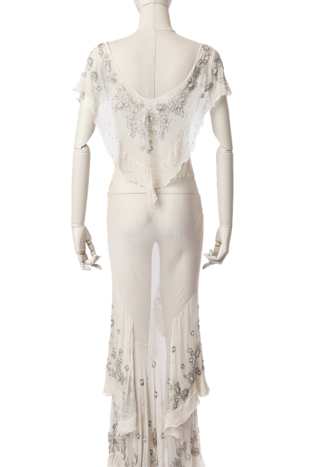 Dior 2000 Beaded Silk Sheer Dress
