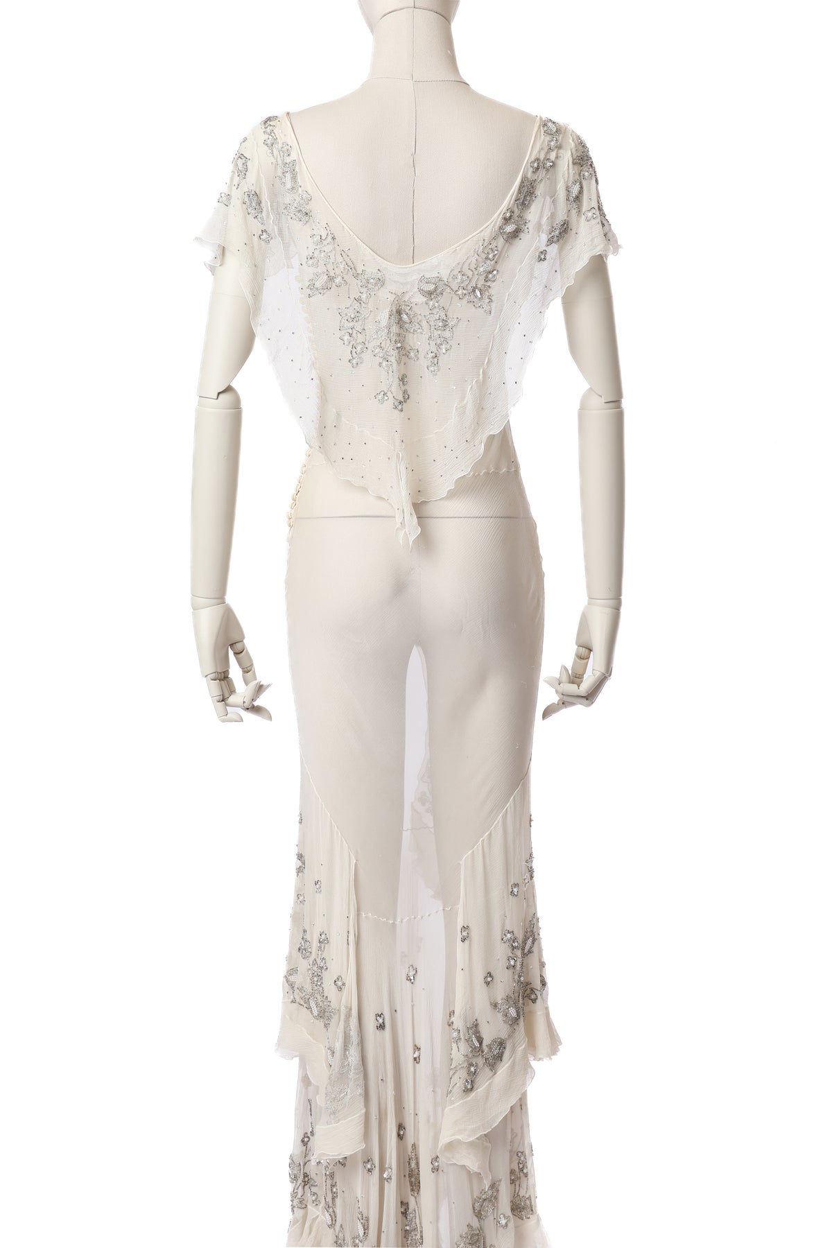 Dior 2000 Beaded Silk Sheer Dress