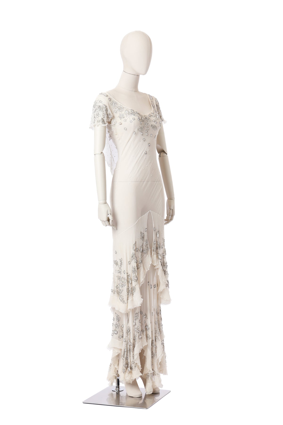Dior 2000 Beaded Silk Sheer Dress