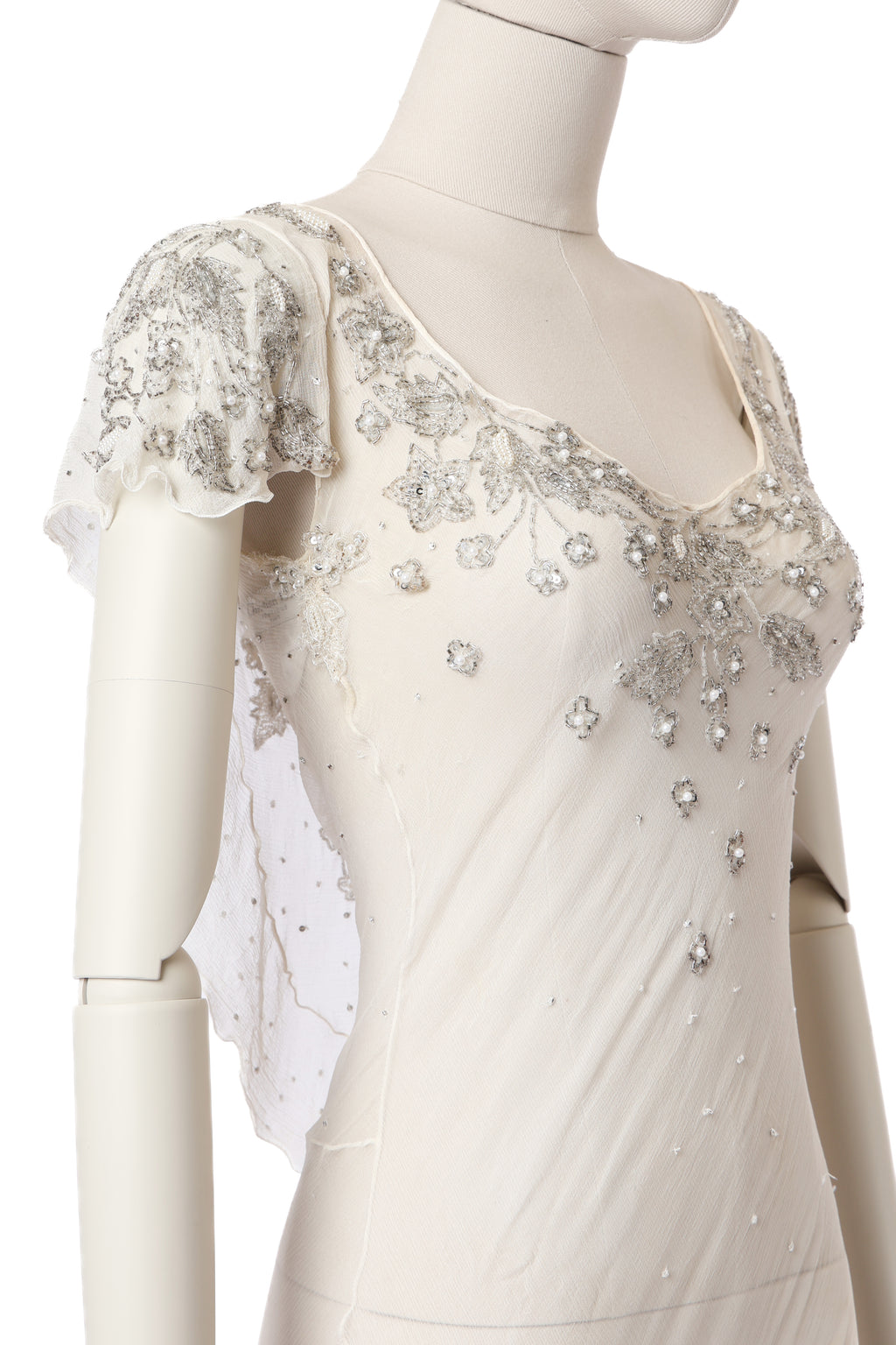 Dior 2000 Beaded Silk Sheer Dress
