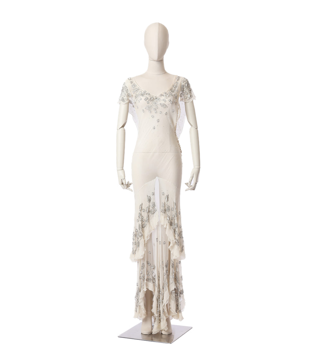 Dior 2000 Beaded Silk Sheer Dress