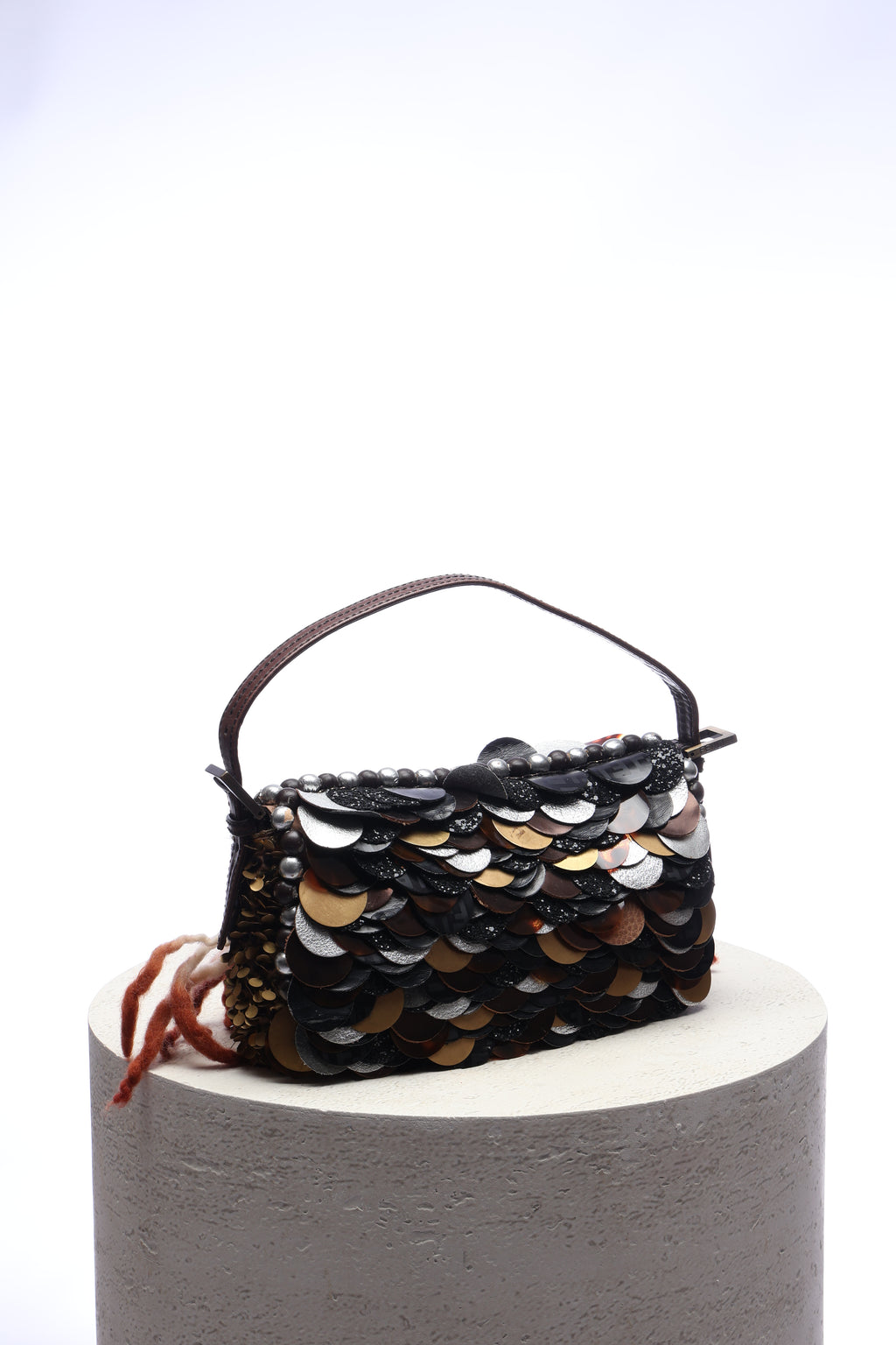 Fendi Plated Sequin Beaded Baguette