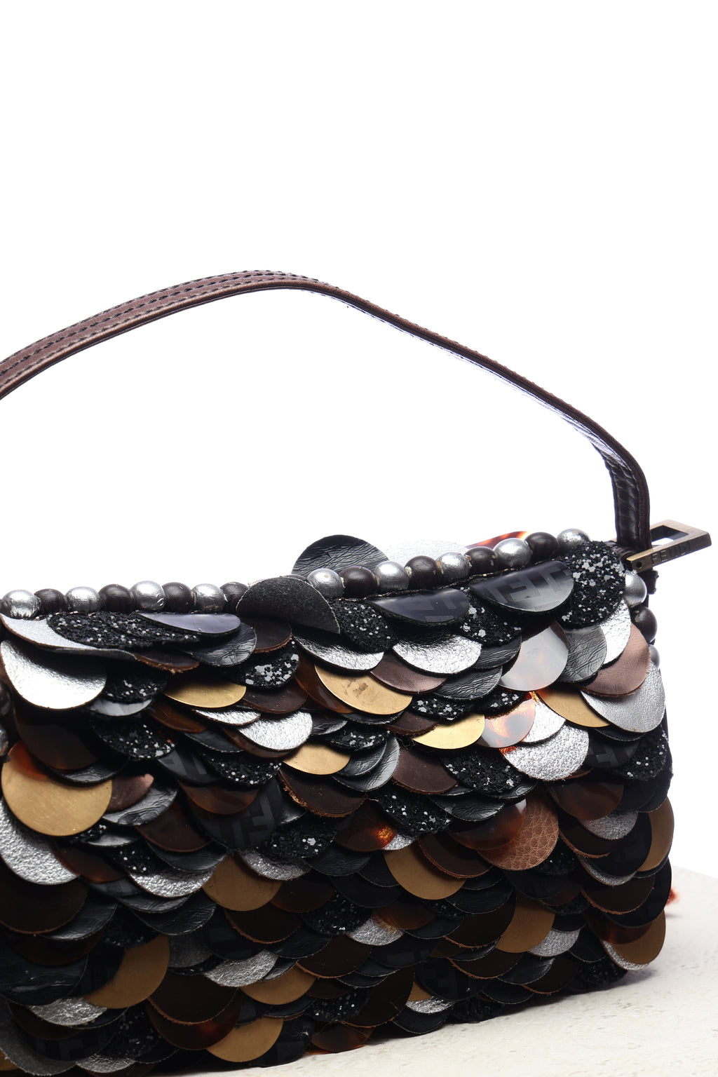 Fendi Plated Sequin Beaded Baguette