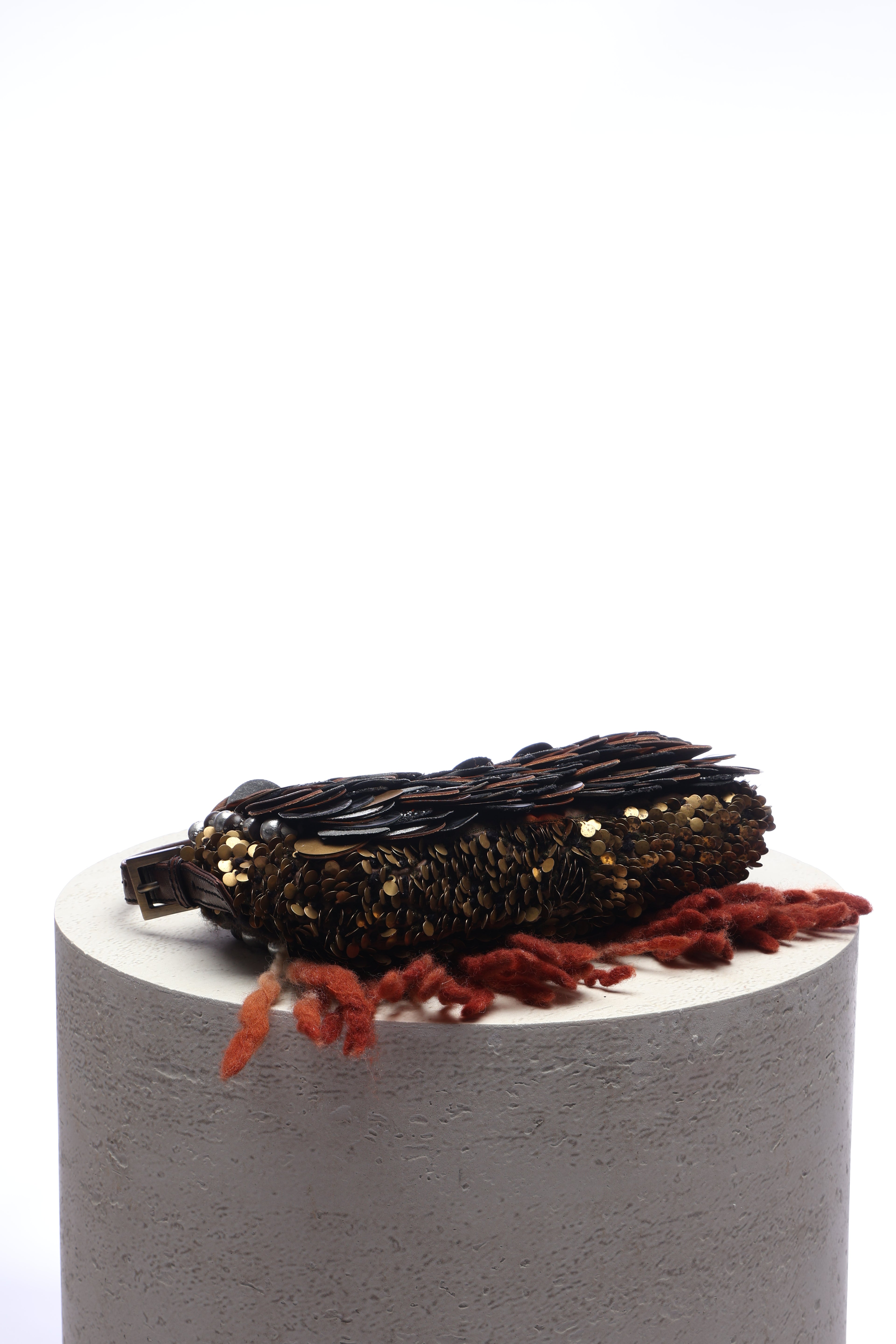 Fendi Plated Sequin Beaded Baguette