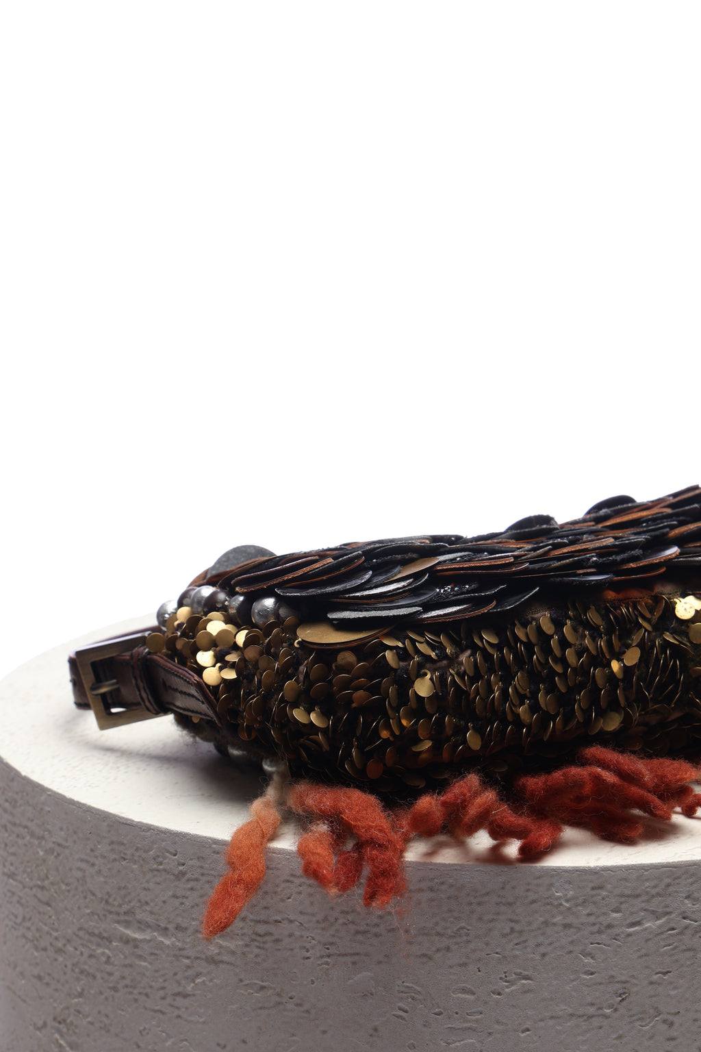 Fendi Plated Sequin Beaded Baguette