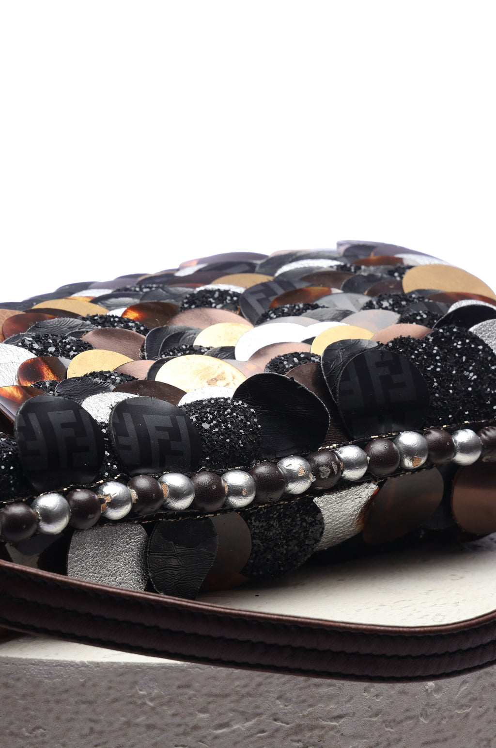 Fendi Plated Sequin Beaded Baguette