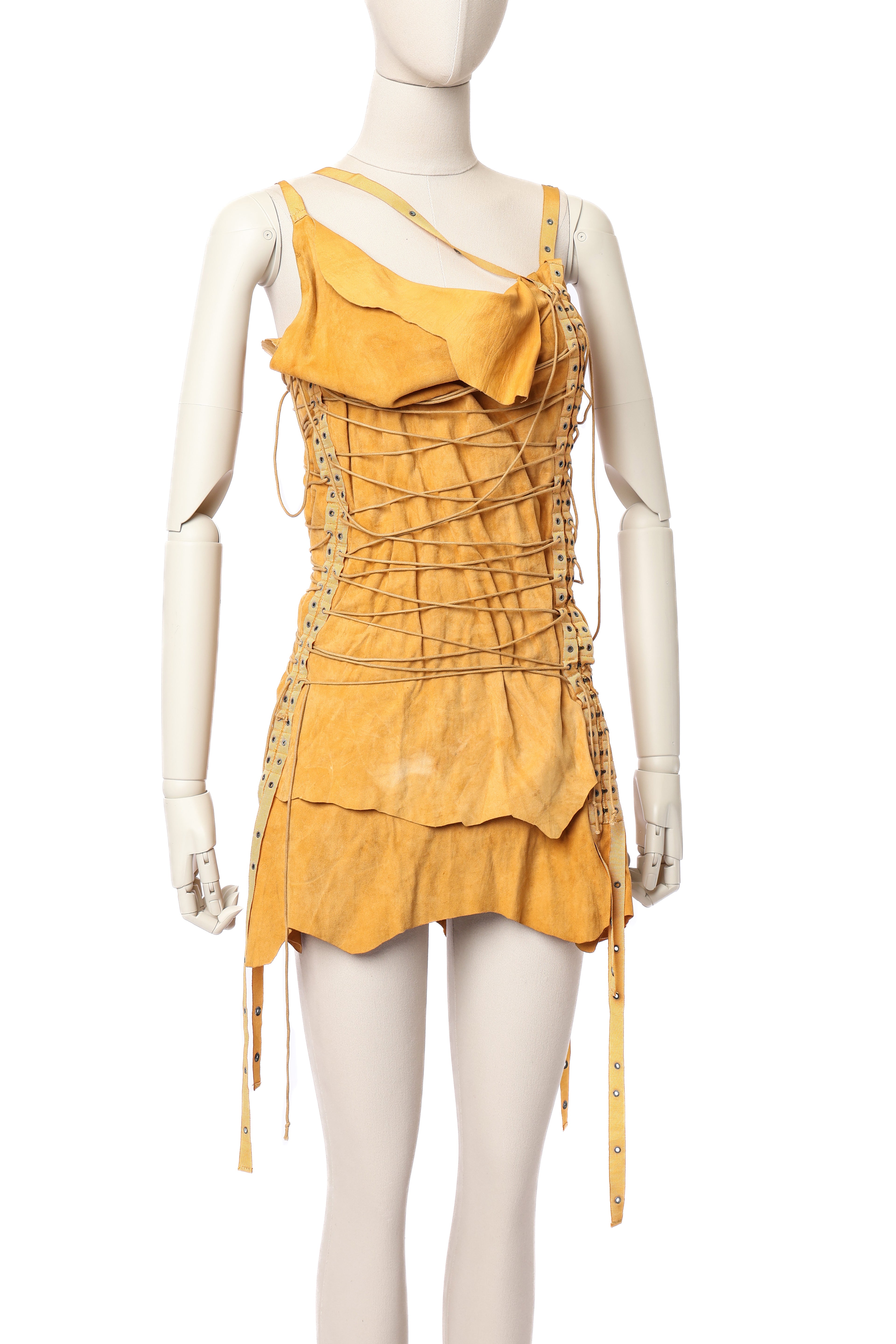 Plein Sud 2002 Suede Bondage Dress