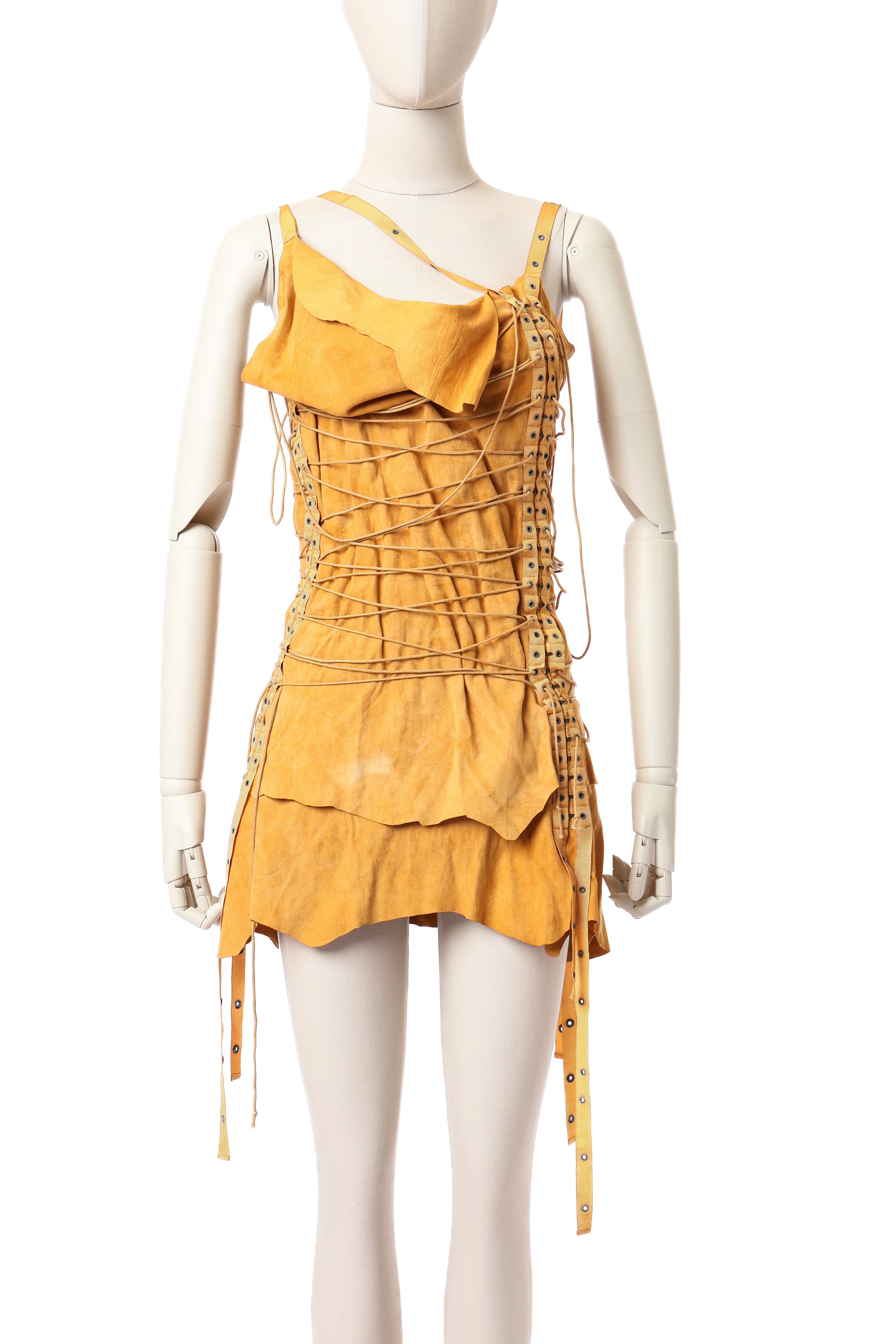 Plein Sud 2002 Suede Bondage Dress