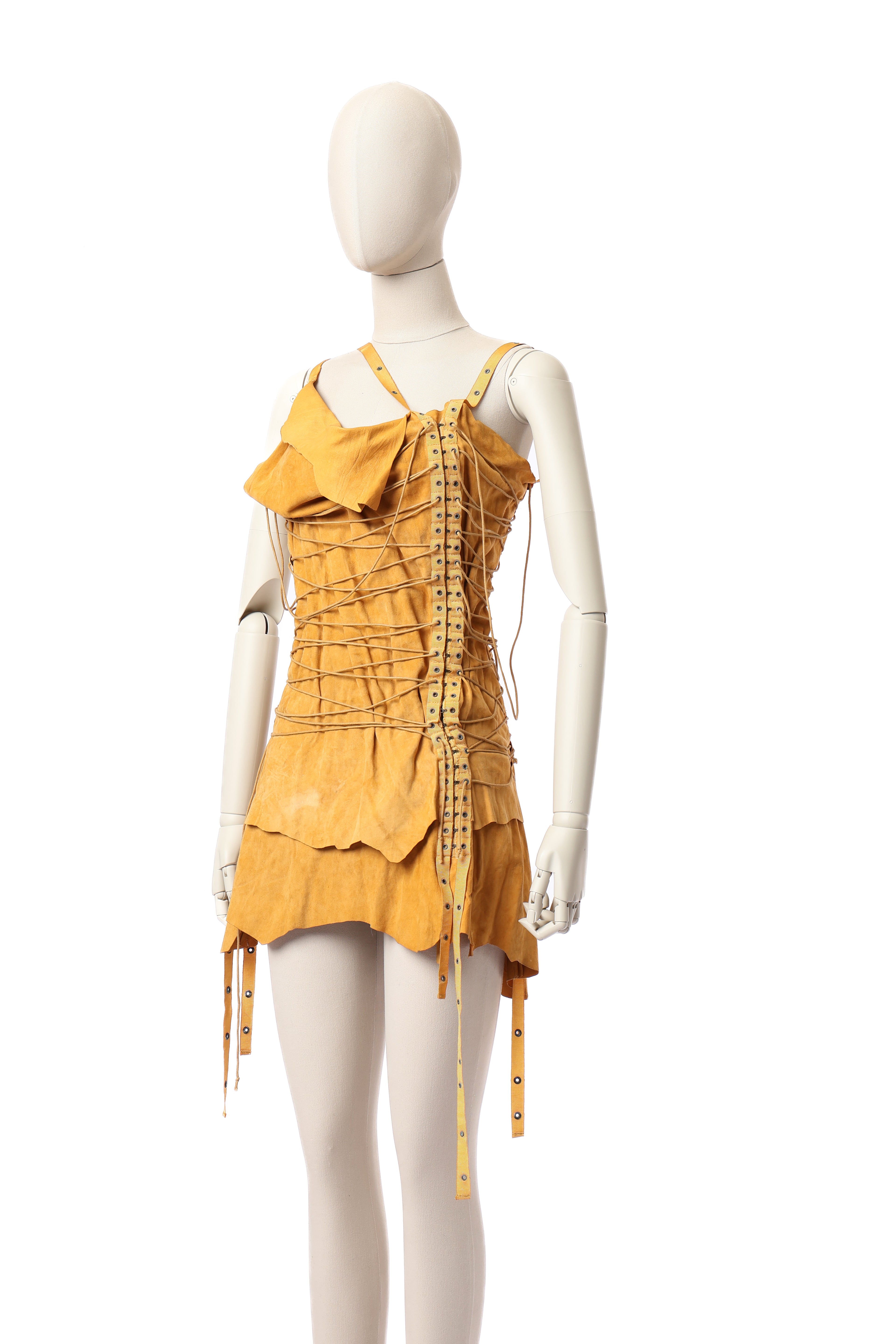 Plein Sud 2002 Suede Bondage Dress