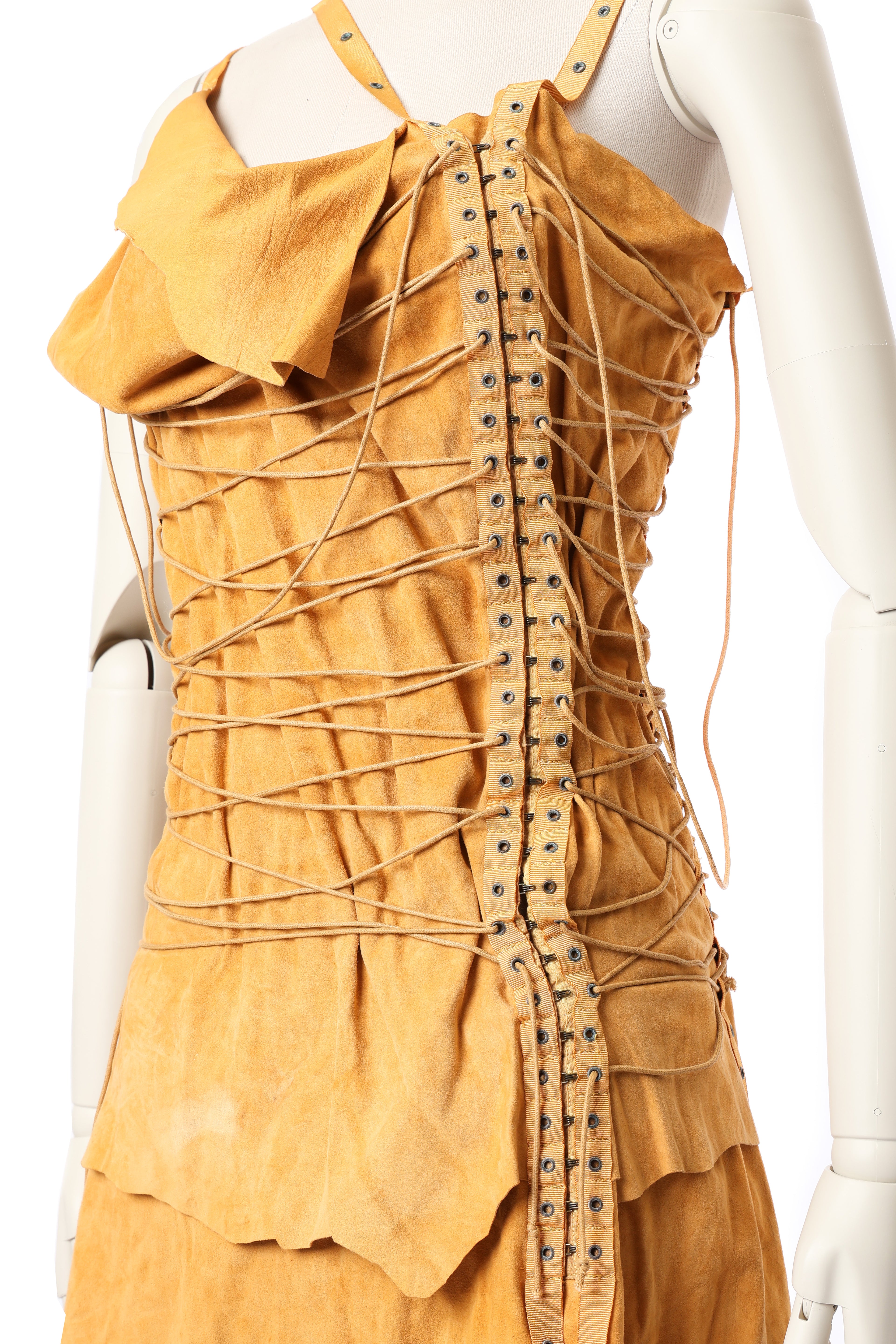 Plein Sud 2002 Suede Bondage Dress